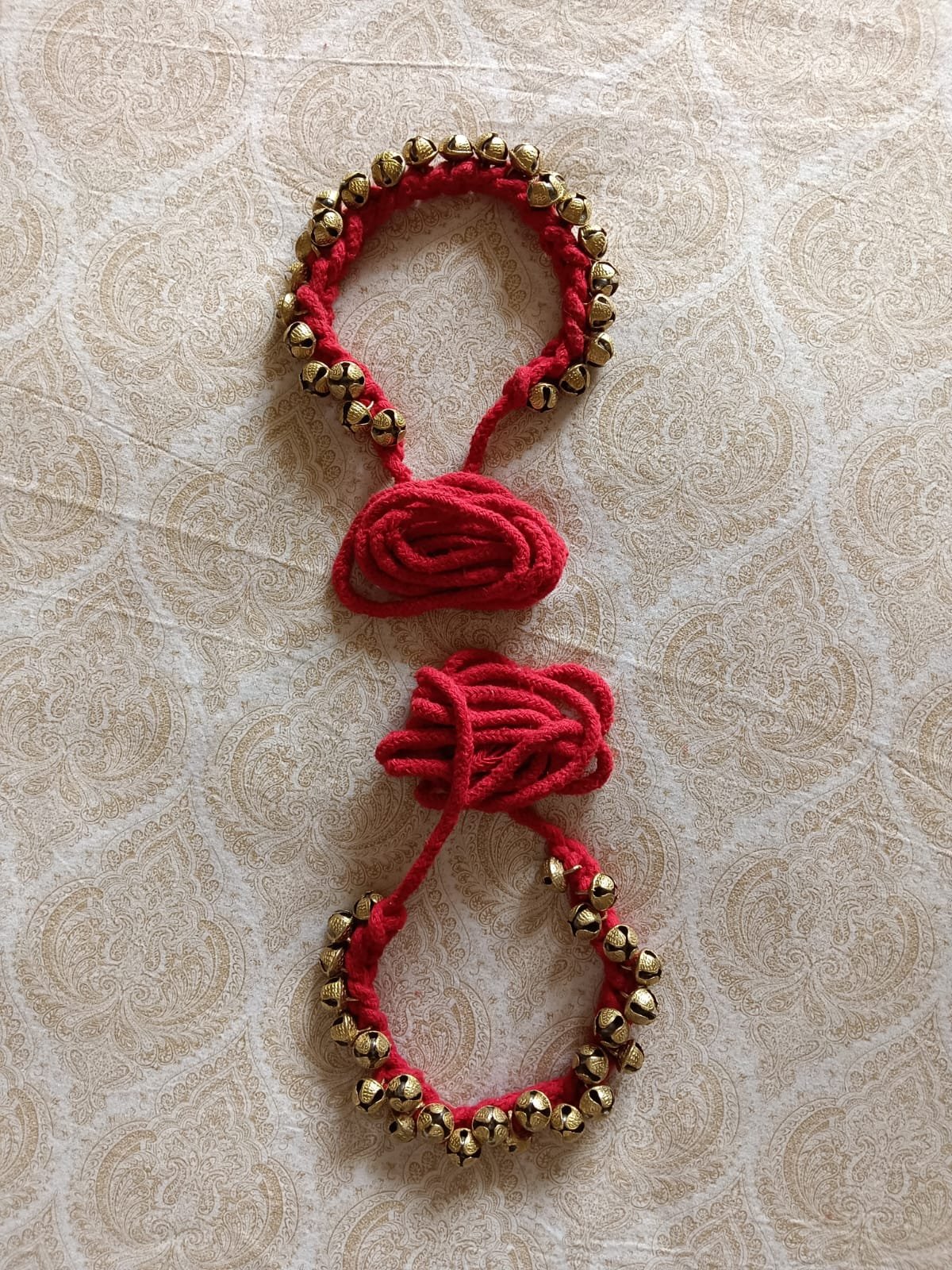 25+25 Kathak Ghungroo in red 1.6 cms 2